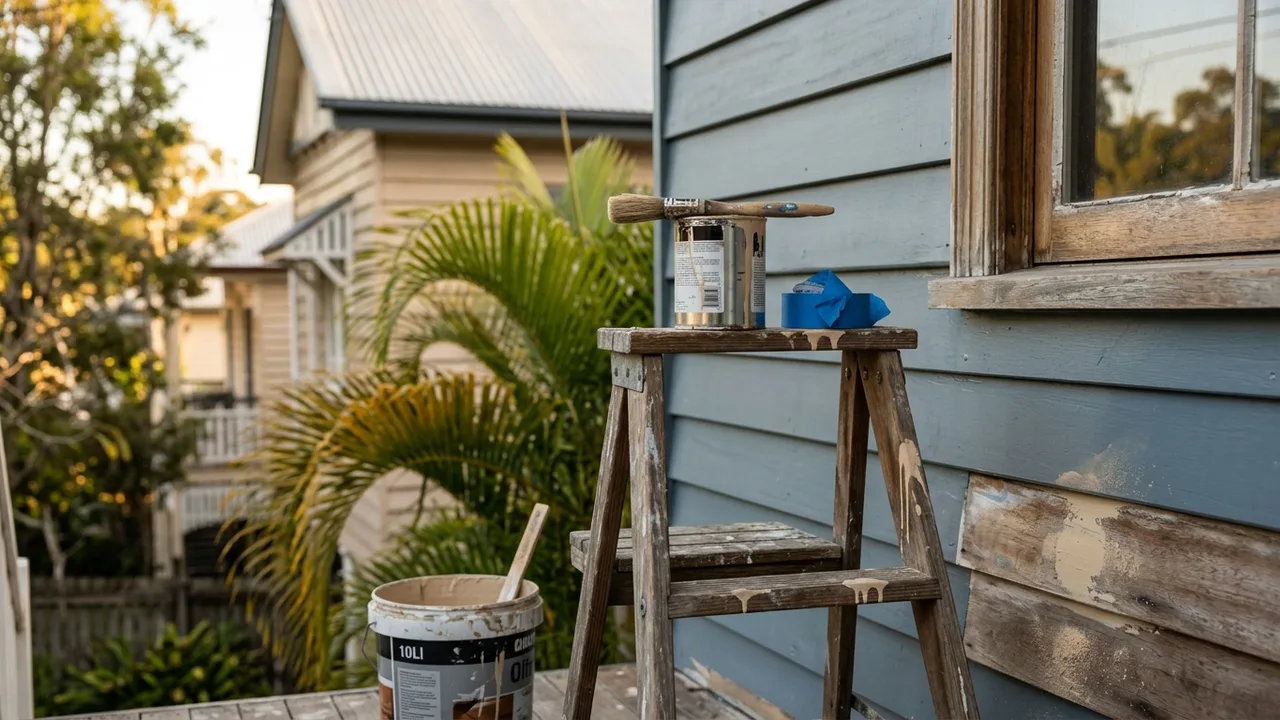 Brisbane painter detail relevant to "Should You Paint Your Own Home or Hire a Professional?"