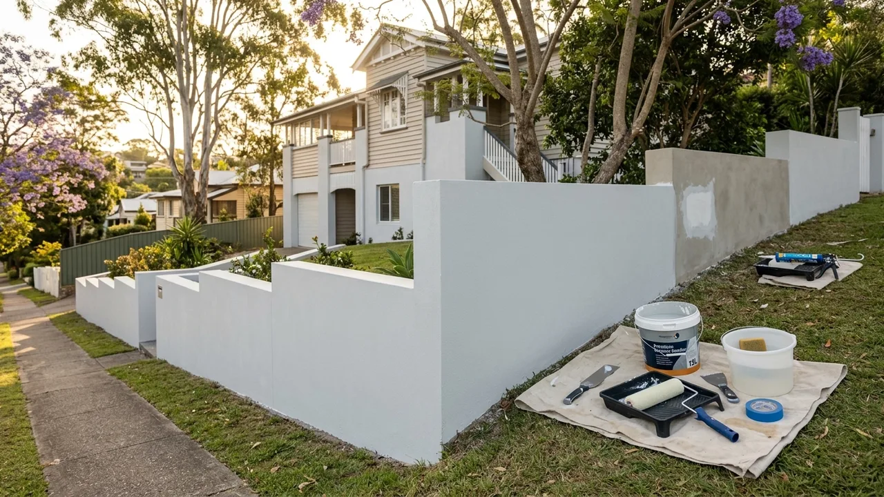 Brisbane painter context shot for "How to Paint a Rendered Home Without It Cracking in Two Years"