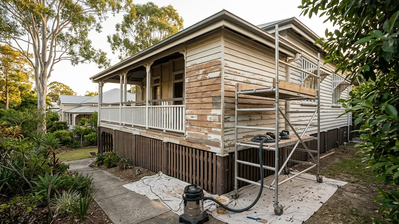 Brisbane painter context shot for "What Prep Work Does an Old Queenslander Actually Need Before Painting?"